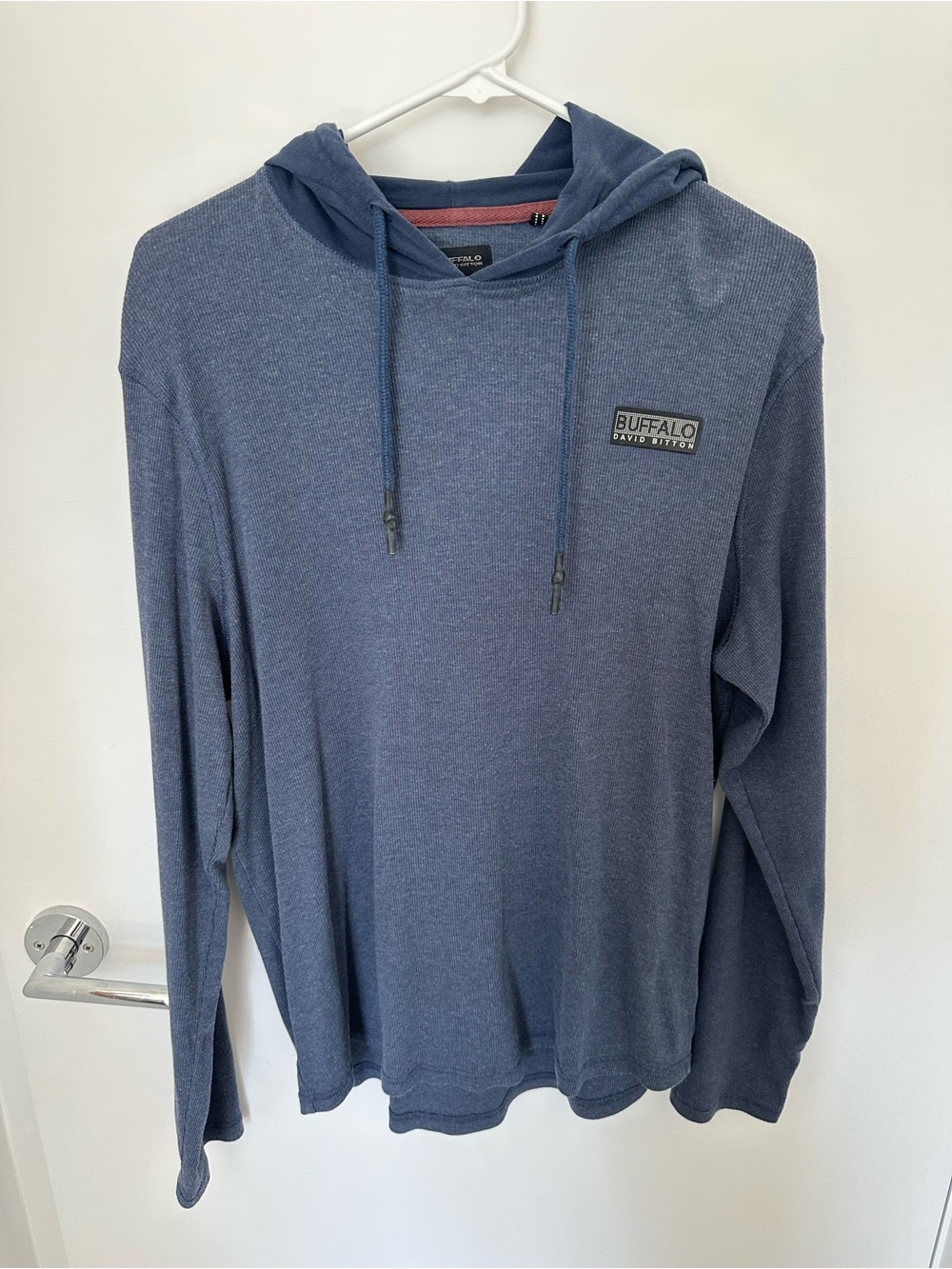 Buffalo David Bitton Men's Heather Navy Hooded Long-Sleeve Shirt